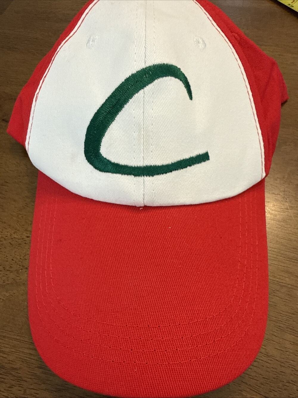 Pokémon Ash Ketchum Cosplay Hat Red White Embroidered Anime Costume Cap